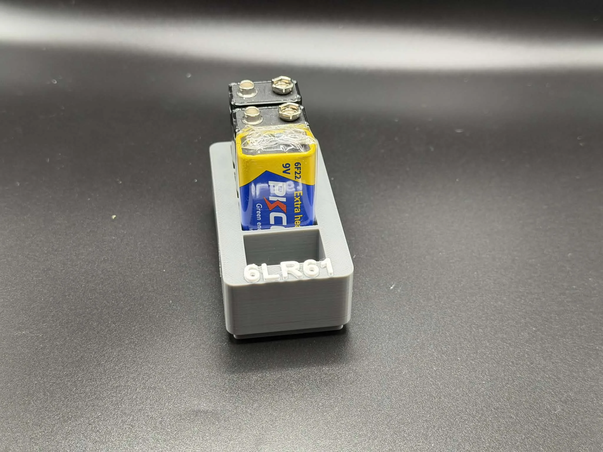 9V Battery Gridfinity 2x1 Holder for 6LR61 Cells