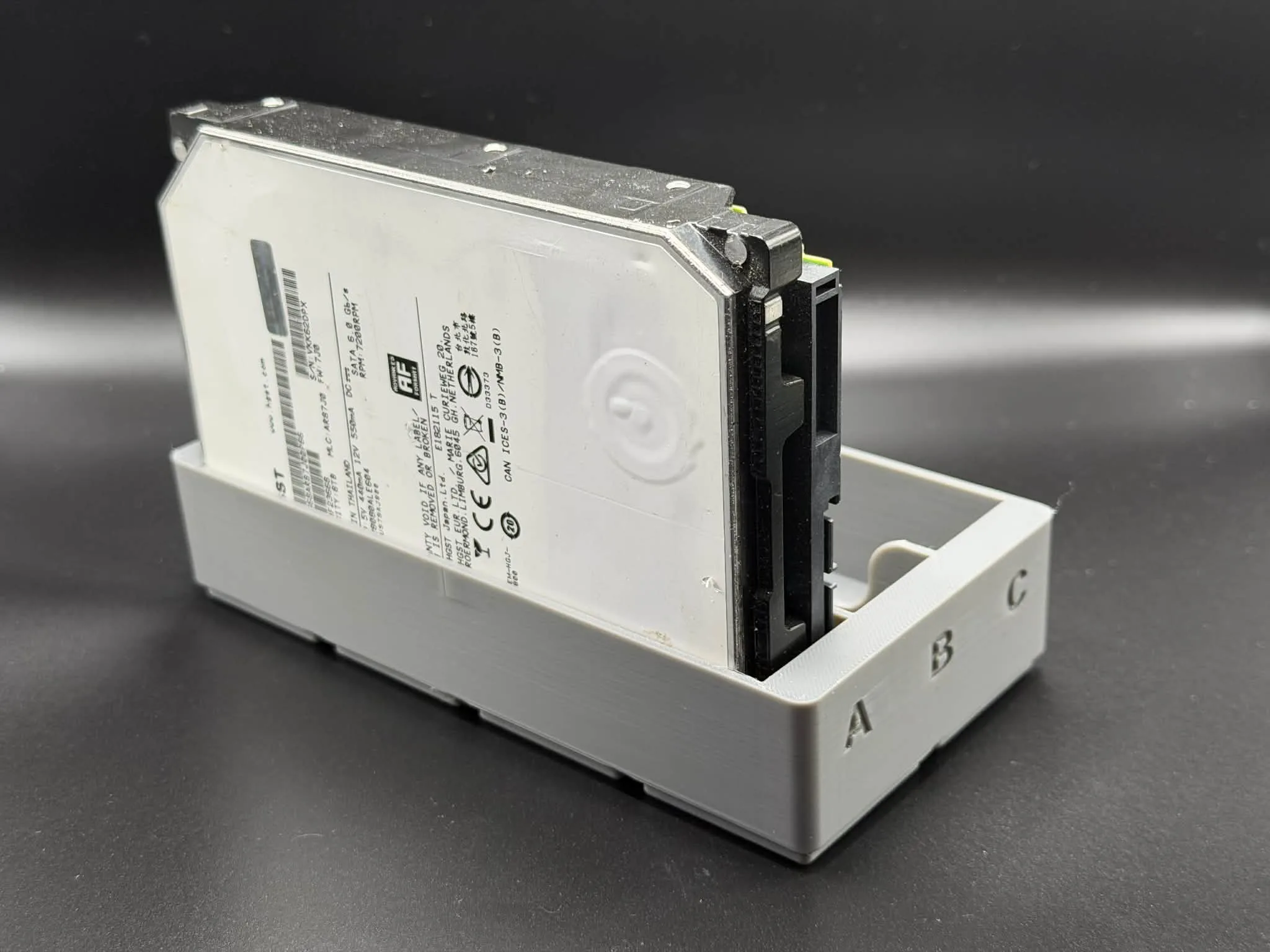 Gridfinity 4x2 3.5 Inch HDD Holder A B C, Holds 3 photo 2