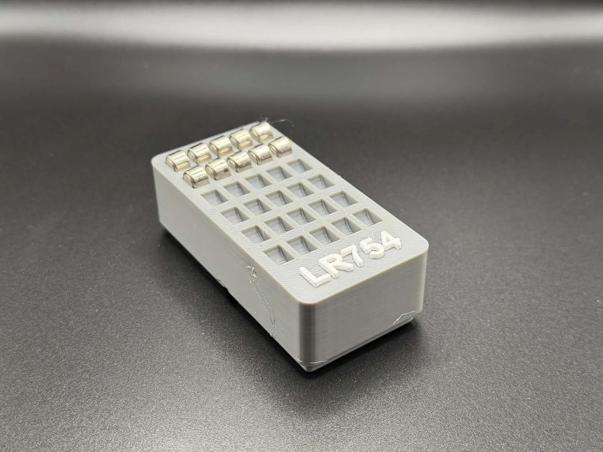 Gridfinity LR754 Battery Holder 2x1 for Coin Cells