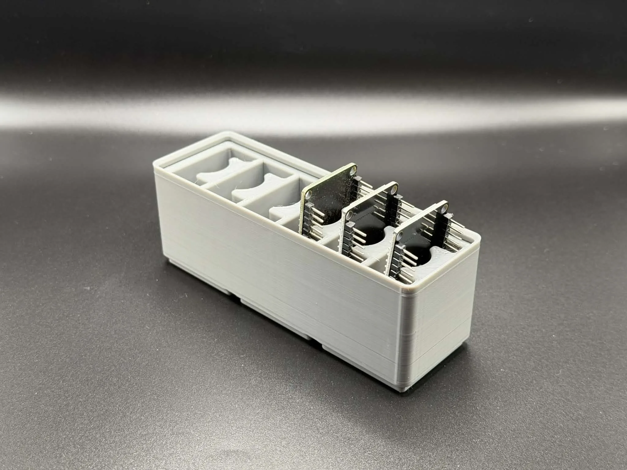 Gridfinity 4x1 ESP32 Holder, Stores 6 Dev Boards