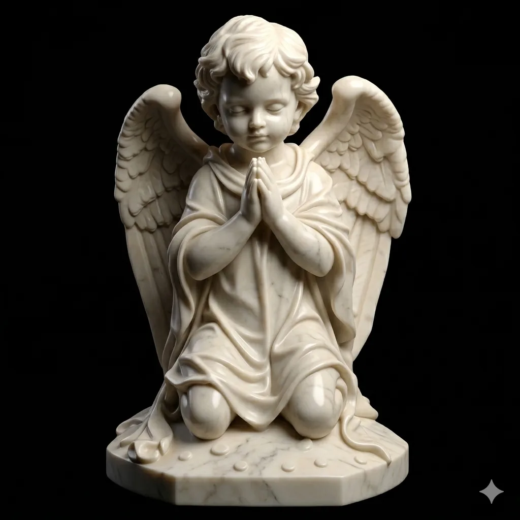 Praying Cherub Statue, 3.54 Inch Spiritual Decor