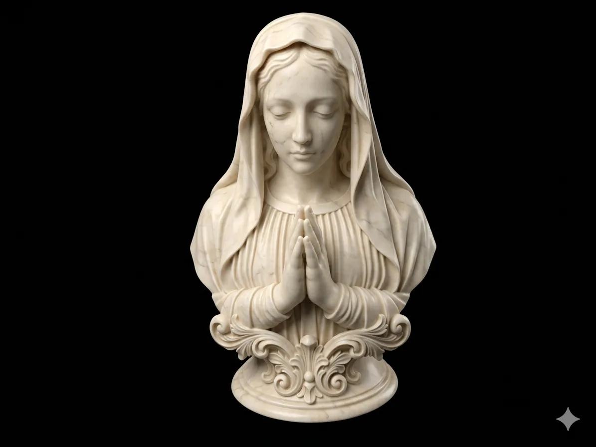 Virgin Mary Bust Statue, 8.54 Inch Religious Decor