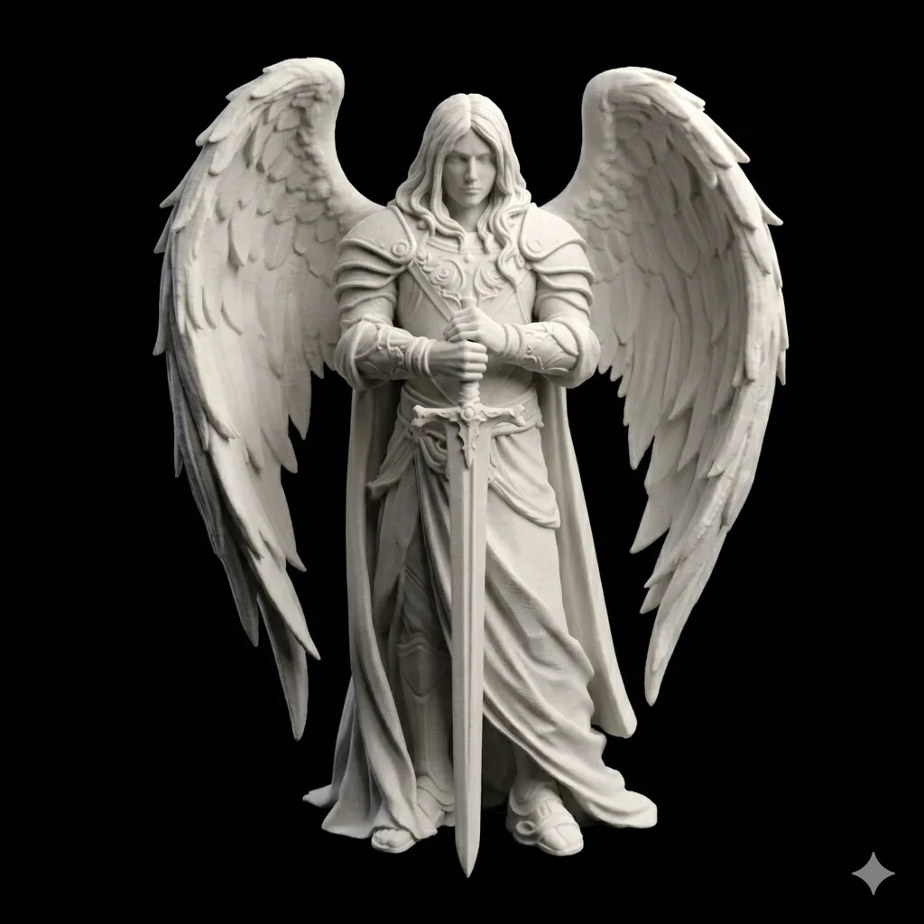 Warrior Angel Statue, 8.66 Inch Spiritual Decor